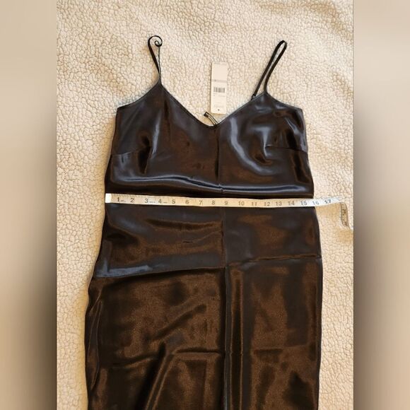 NWT Laundry by shelli segal black satin mini cocktail dress size 0 - Picture 5 of 7
